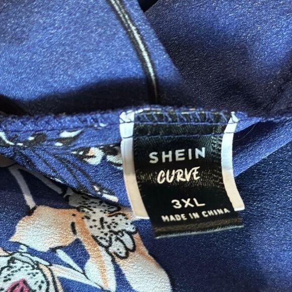 Shein Curve 3XL Floral Lace Dress White & Navy - Picture 3 of 10